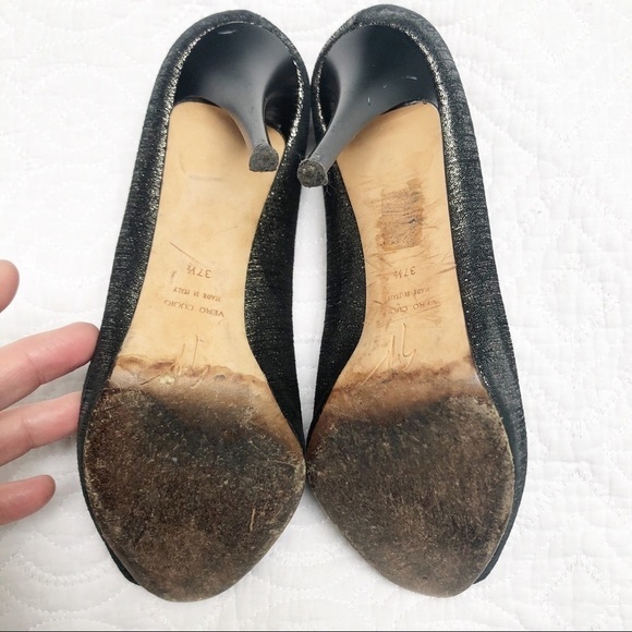 Giuseppe Zanotti Black Glitter Fabric Peep… - Picture 7 of 8